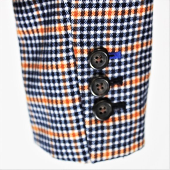 Merona | Blue, White, & Orange Plad Pattern Blazer - Picture 6 of 7